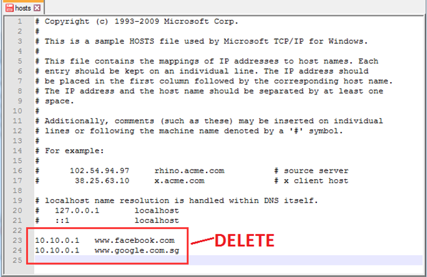 Add IP address in Host File