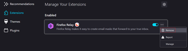 Steps to Remove Extensions in Firefox