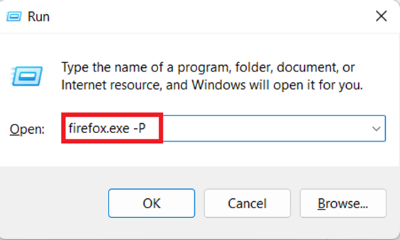 CMD prompt to access for firefox exe