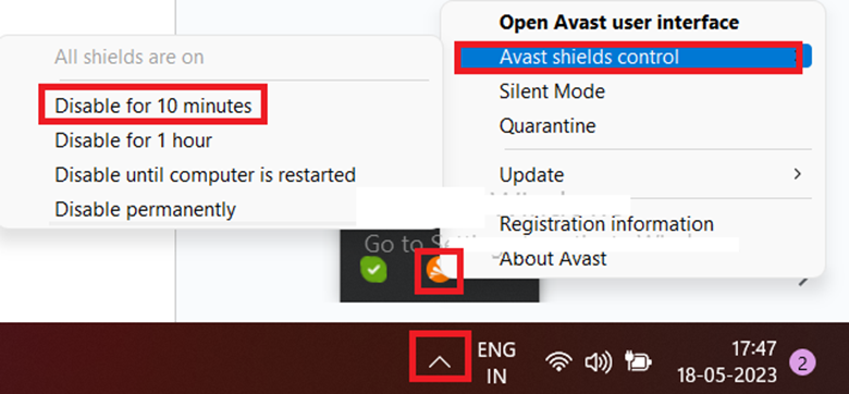 how to disable anti-virus