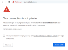 your connection is not private error