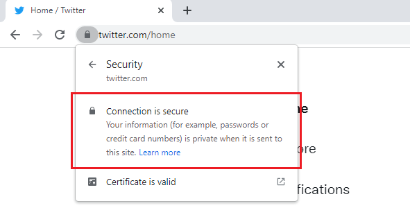connection is secure chrome