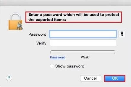 Set Password for Code Signing on Mac