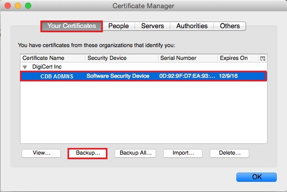 Certificate Manager on Mac