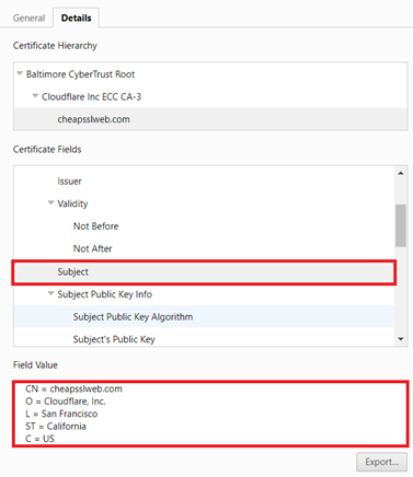 OV SSL Certificate in Web Browser