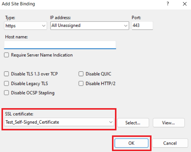 Self-Signed SSL Console